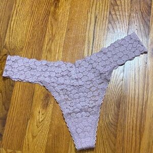 Aerie Lace Thong in Soft Pink